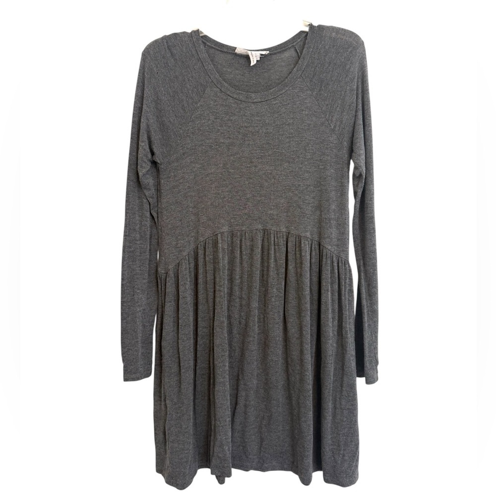 2/$30 BCBG Generation Charcoal Gray Long Sleeve Babydoll Tunic Dress Size S